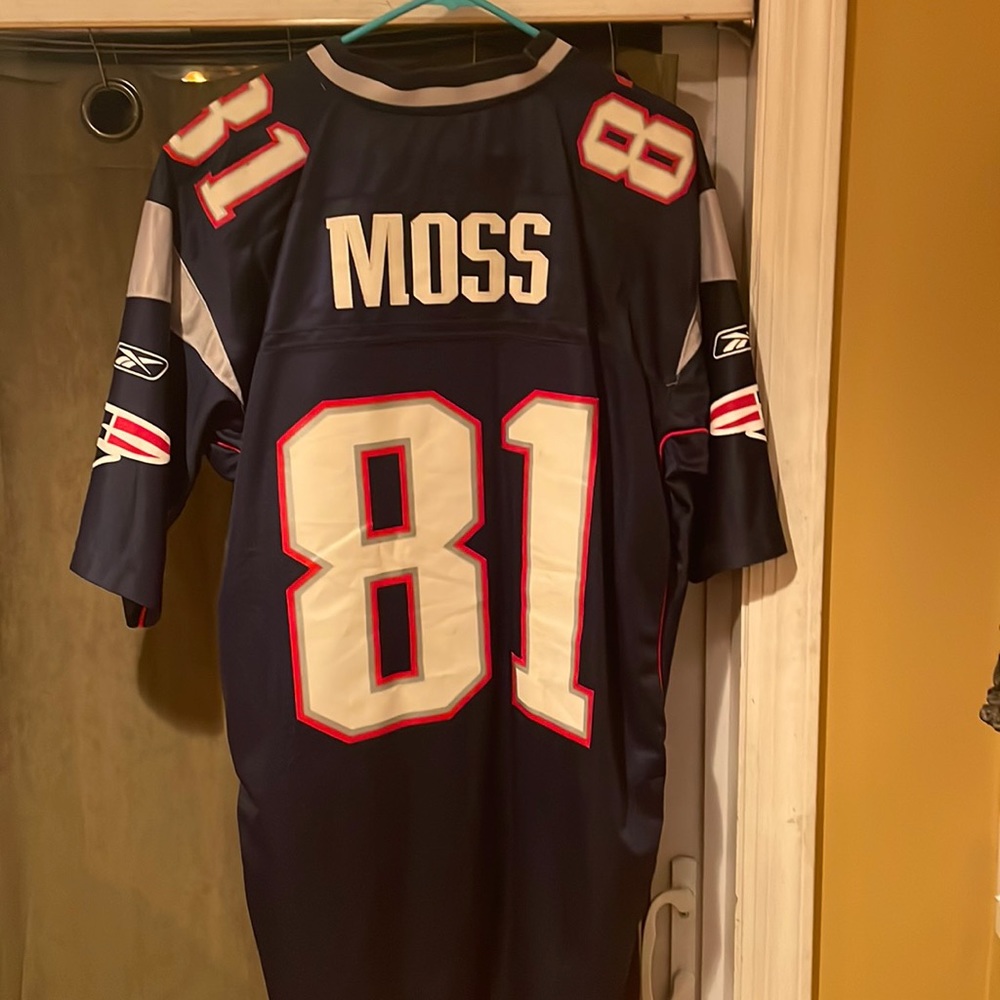 RAND University!! RANDY MOSS NEP jersey reebok onfield jersey name &number sewn